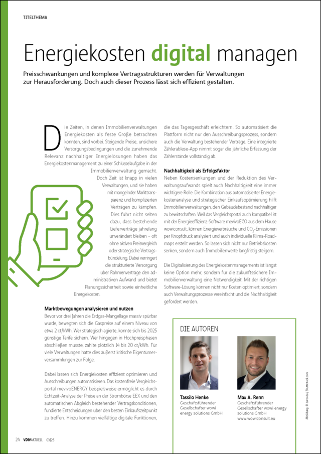 Energiekosten digital managen